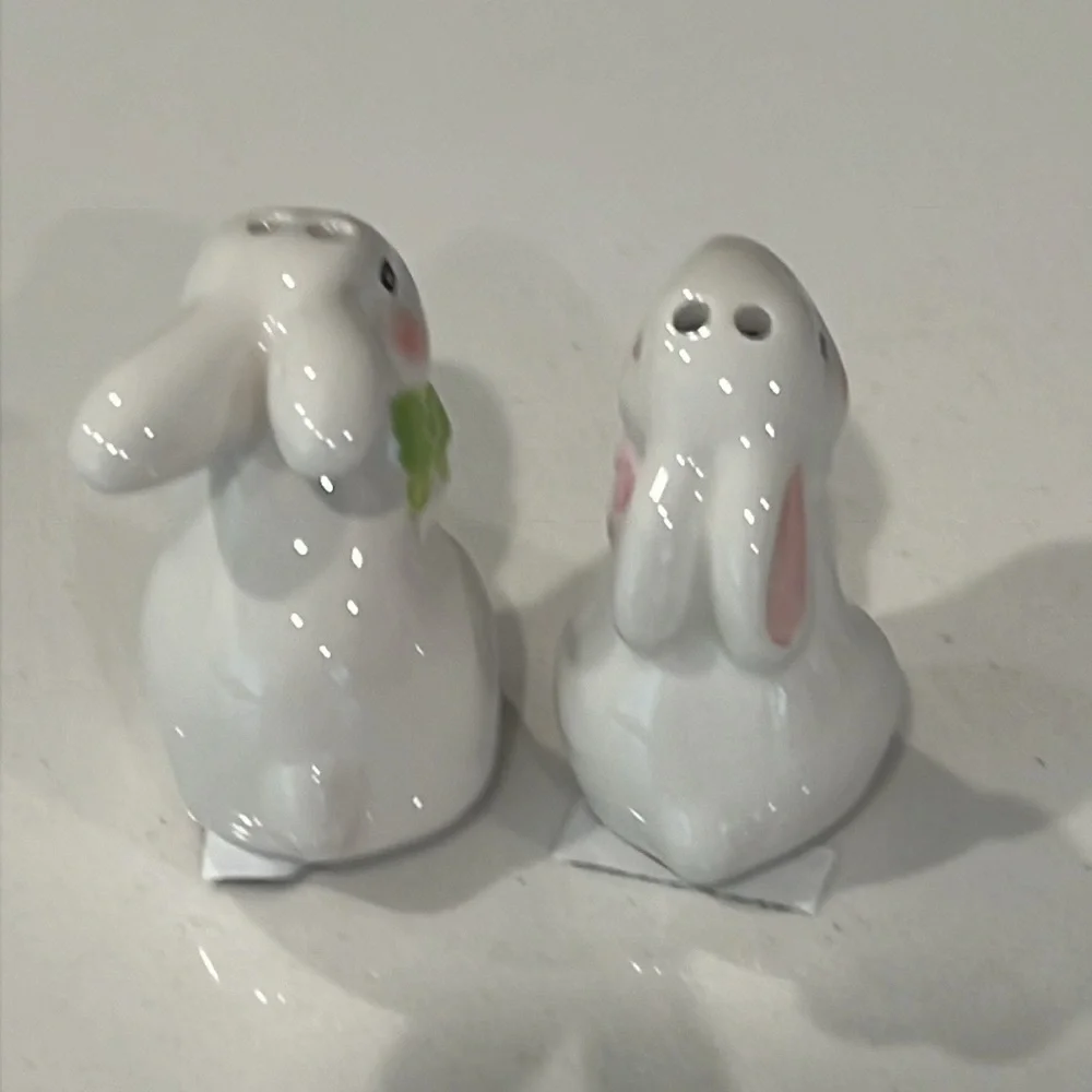 🐇Cute Bunny Salt & Pepper Shakers .